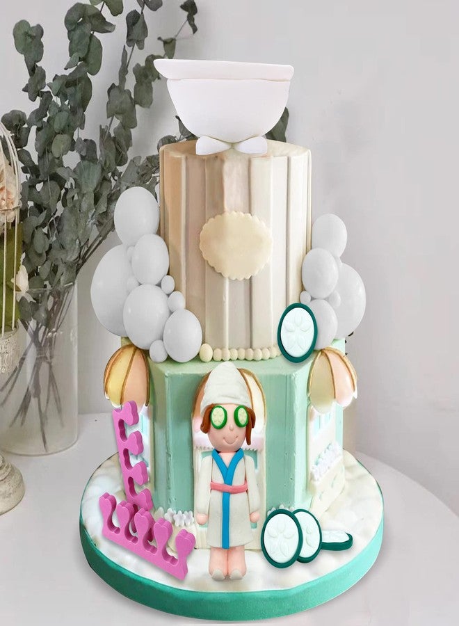 KEEPARTY Spa Cake Decorations Balls Cake Topper Spa Theme Party Supplies for Make Up Birthday Party Favor Decoration - Image 4